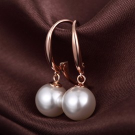 Women's Pearl Earrings 925 Sterling Silver Natural Freshwater Pearl Drop Earrings For Women, Silver