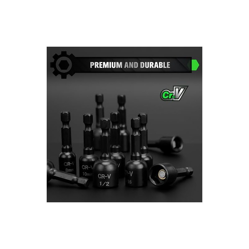 20-Piece Magnetic Nut Driver Set, Metric & SAE 1/4" Hex