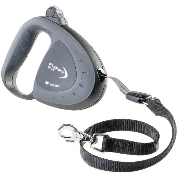 Ferplast Flippy Tech Retractable Lead Tape, Medium, Black