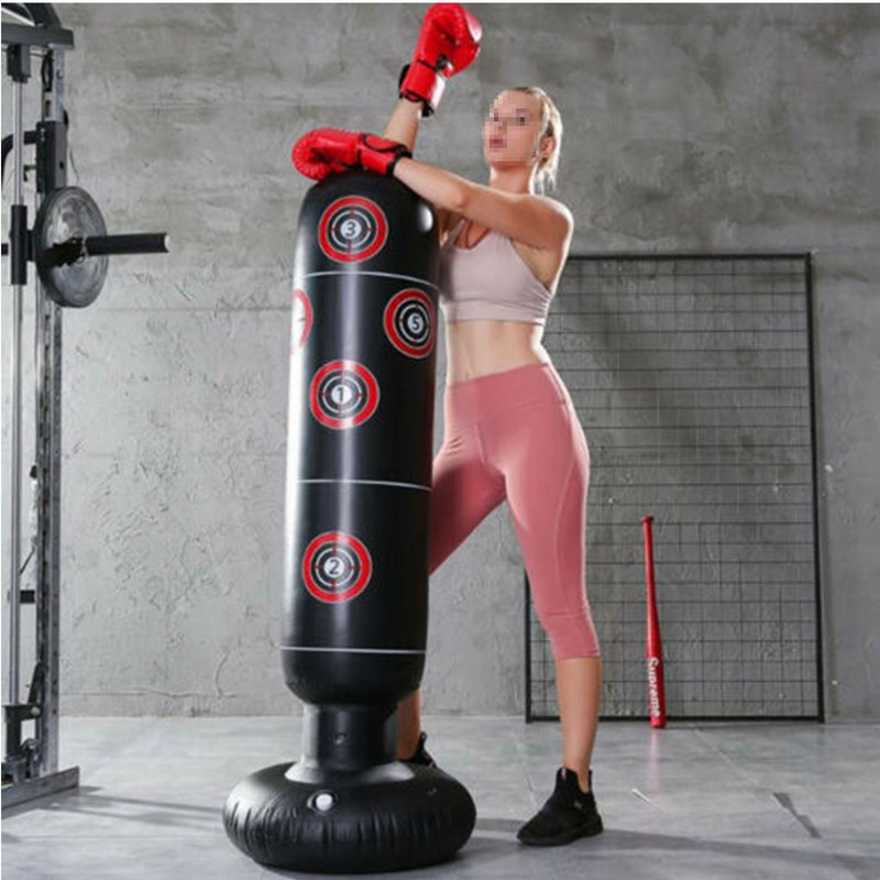 160cm Inflatable Punching Bag Boxing Post Sandbag Kids Training Exercising