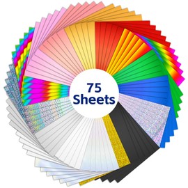 Amentalove 75 Sheets Toner Reactive Foil, 11.4x8.2inch Deco Foil Transfer Sheets,Transfer Foil Paper, 15 Colors A4 Foil Paper Sheet for Laser Printer DIY Craft Embossing Scrapbooking Cards Making