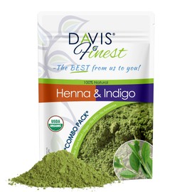 Davis Finest Pure Henna Indigo Hair Colour 500 g 250 g Henna and 250 g Indigo Natural Beard Colour PPD Free Vegan