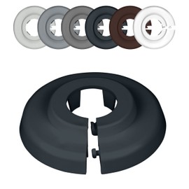 Pack of 6 Single Radiator Pipe Rosettes, Various Sizes, Pipe Covers, Cover Rosettes, Heating, Cladding, Radiator Rosettes, Polypropylene in Special Colours (22 mm, Anthracite Grey RAL 7016)
