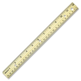 Westcott Hole Punched Wood Ruler English (in) and Metric (cm) with Metal Edge, 12 Inches, 10702