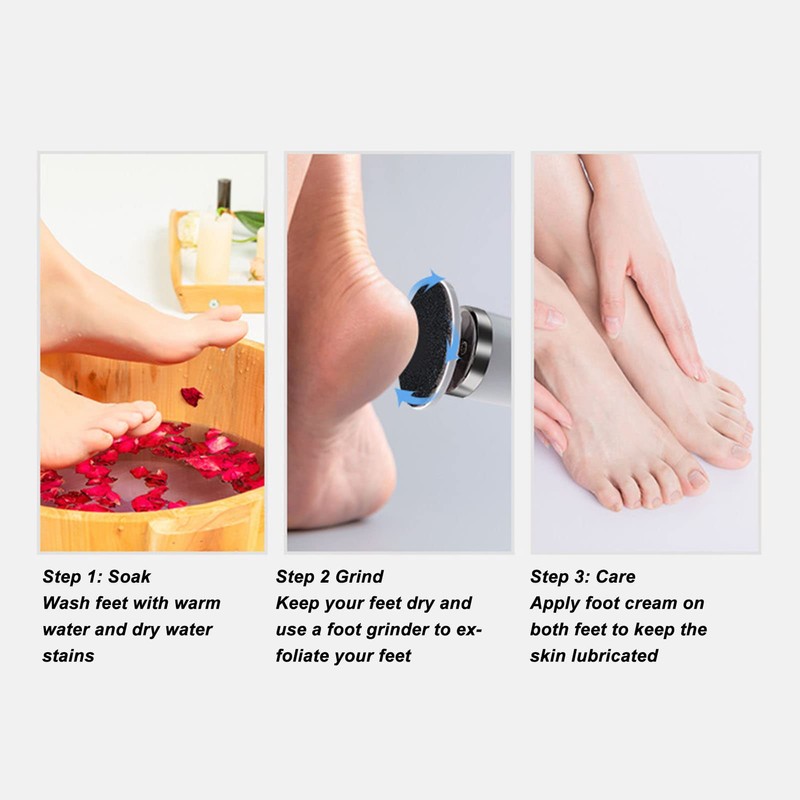 Electric Foot File, Electric Callus Remover Removable Washable Adjustable USB