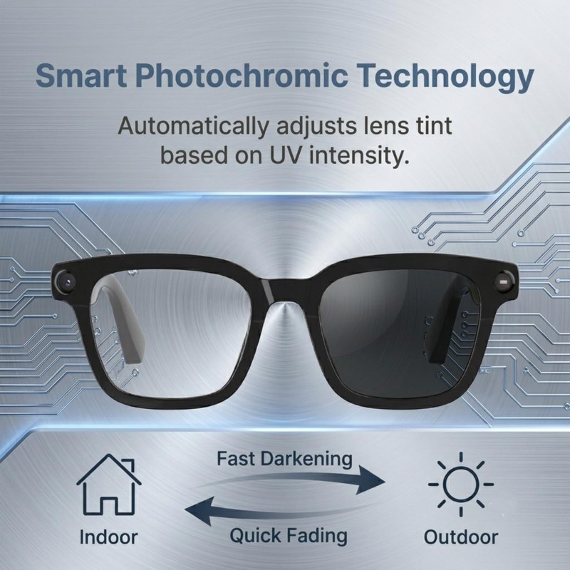 Tulbeys Camera Glasses with AI Smart Features and Open-Ear Audio