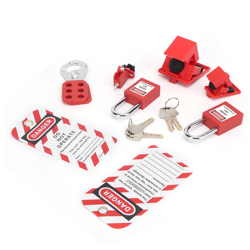 Safety Lockout Tagout Kit Lockset Fitting Tools Multifunctional Portable with