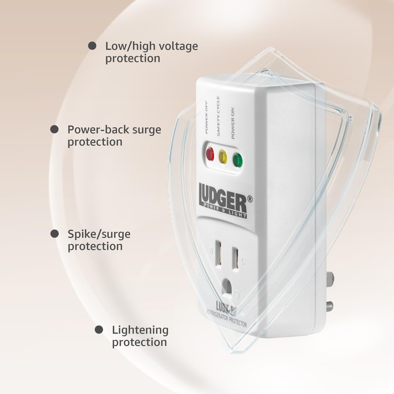 Ludger Power Surge Protector for Refrigerator (LUDX-RF), ETL Certified, Connects