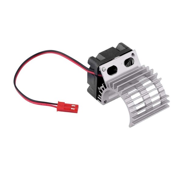 RC Motor Heatsink with Cooling Fan, RC Heatsink Cooling Fan for 1/10 Scale Electric RC Car 380/390 Motor Upgrade Parts Accessories (Silver)