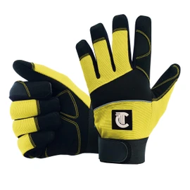 COLOURLINX Heavy Duty Work Gloves Multipurpose Safety Gardening Working Mechanic Driving Construction DIY Farm Yard Gloves Firm Grip Non Slip Lifting Handling Gloves (Yellow, XXL)
