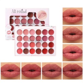 Paleta Labiales Mate 24 Tonos Miss Rose M557- 7301-489m-24color