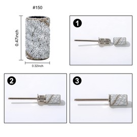 NMKL 100Pcs Zebra Sanding Band Pieces Grinding Polisher Files Nail Drill Bits Manicure Tools (150 Grit)