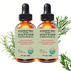 ActivePur Organics Rosemary Mint Scalp & Hair Strengthening Oil for All Hair Types, Hair Treatment Oils, Hair Styling Serums, Hair Serum (Pack of 2, Total 60Ml / 2 Fl Oz)