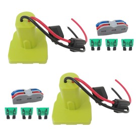 ATIODYUUK New Universal Power Wheels Adapters Repair Part with Fuses & Wire Terminals for Ryobi 18V Model PBP002, PBP003, PBP004, PBP005, PBP006,BPL-1820G, BPL-1815, BPL-18152