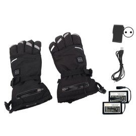 1 Pair Electric Heated Gloves 3 Temperature Setting Battery Powered Rechargeable Heating Thermal Touchscreen Gloves for Men Women EU Plug 100‑240V