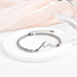 IKIATY Gifts for Girlfriend, Valentines Day Gifts for Her, Wave Bracelet for Women, Stocking Stuffers for Adults Women, Anniversary Christmas Birthday Gifts for Girlfriend Her