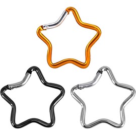 3PCS Star Carabiner Aluminum Carabiners Star Carabiner Clip Rings for Bags Water Bottles Backpacks Keychain, Outdoor Recreation DIY Accessories