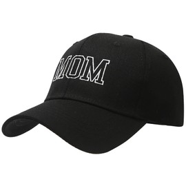 XYIYI Mom Black Original Classic Cotton Baseball Cap Adjustable Dad Hat Unconstructed Plain Cap