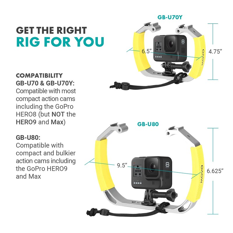 Movo GB-U70 Underwater Diving Rig with Cold Shoe Mounts &