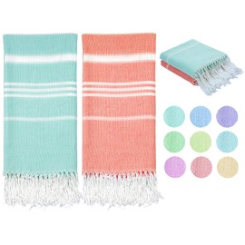 Haleey 2 Pack Turkish Cotton Beach Towel Lightweight Absorbent Quick Dry Bathroom Bath Pool Swim Towels Extra Large Oversized Sand Free Towel Beach Accessories Essentials Cloud Gift for Adults