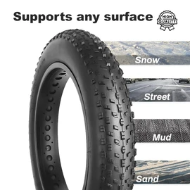 26x4.0 Fat Tire and Inner Tube | Snow Tire | Electric Bikes | Mountain Bike Tire (26x4.0)