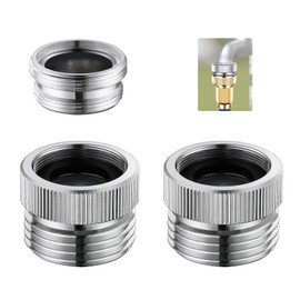 2Pcs Faucet Adapter with Aerator Faucet to Hose Adapter, Faucet Adapter to Garden Hose Attachment for Sink Faucet to Garden Hose Adapter 3/4" GHT Thread Chrome