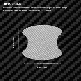 4PCS Car Door Handle Cup Scratch Protectors, Carbon Fiber Anti-Scratches Car Door Cup Protector, Universal Door Handle Protective Film, Car Door Handle Paint Cover Guard Pad for Most Car Handles