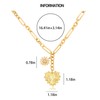 HERSIN Chunky Gold Heart Necklace for Women 18K Gold Plated