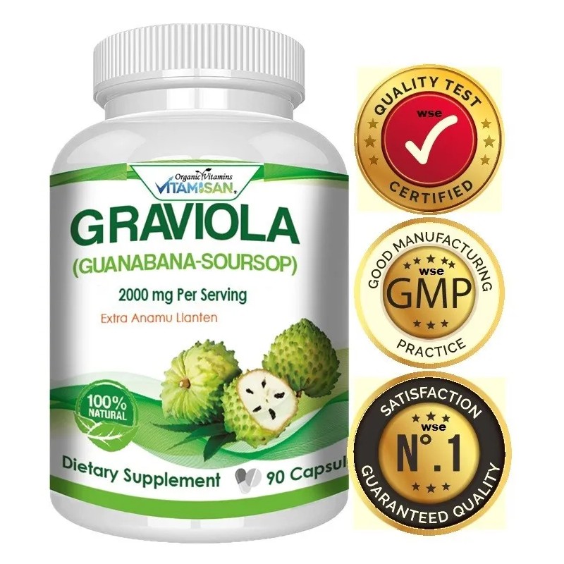 Soursop Graviola Extract 2000 mg – Guanabana Annona Antioxidant Supplement,