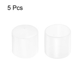 uxcell 5pcs Rubber End Caps 32mm ID Vinyl PVC Round Tube Bolt Cap Cover Screw Thread Protectors Clear