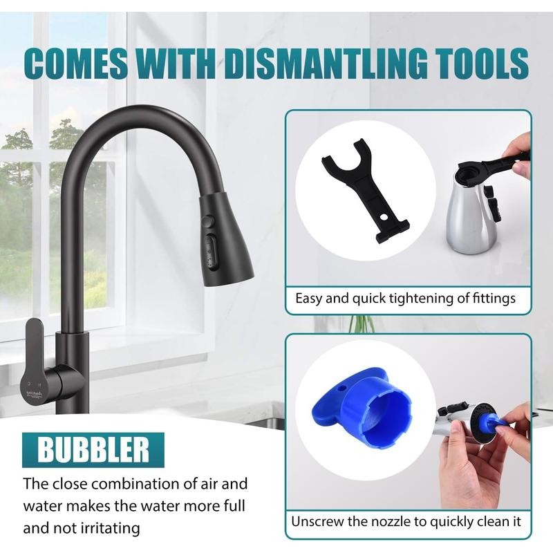Kitchen Sink Faucet Replacement Parts - 4 Function Nozzles with