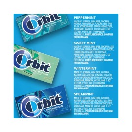 Orbit Mint Sugar Free Chewing Gum, Variety Pack, 14 pcs., 18 pk.