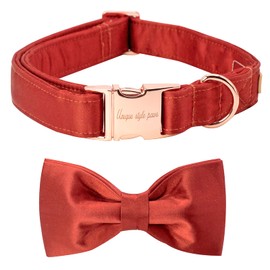 Unique style paws Dog Collar, Christmas Silk Dog Collar with Bow, Soft Bow Tie, Adjustable Pet Collar, Gift for Female or Male Small Dogs