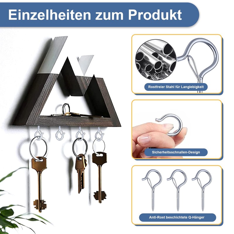 MingZhuInC Screw Hooks, Pack of 20 Hook Screws, Q-Shaped Hooks