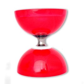 Juggle Dream Red Cyclone Quartz II Triple Bearing Diabolo with Coloured Superglass Sticks and Carry Bag - Pro Clutch Diablo Set