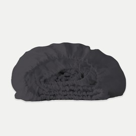 Color Sense Dark Grey Double Fitted Sheet 100% Cotton, 300 Thread Count Sateen Weave, Fitted Bed Sheet Double 135 x 190 cm Wrinkle-Resistant, 40cm Deep Pocket 1Pc Fitted Sheet Only