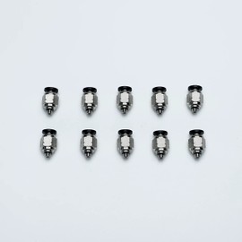 VETLEY Pneumatic PC1/4-U10 Male Straight Air Hose Connectors 1/4" Tube OD x 10-32 Inch UNF Thread Push to Connect Fittings (Pack of 10)