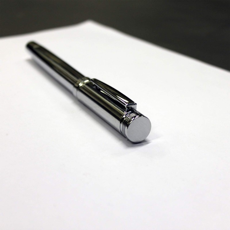 Cerruti NST2092 Zoom Classic Silver Fountain Pen 1881 Brass Silver