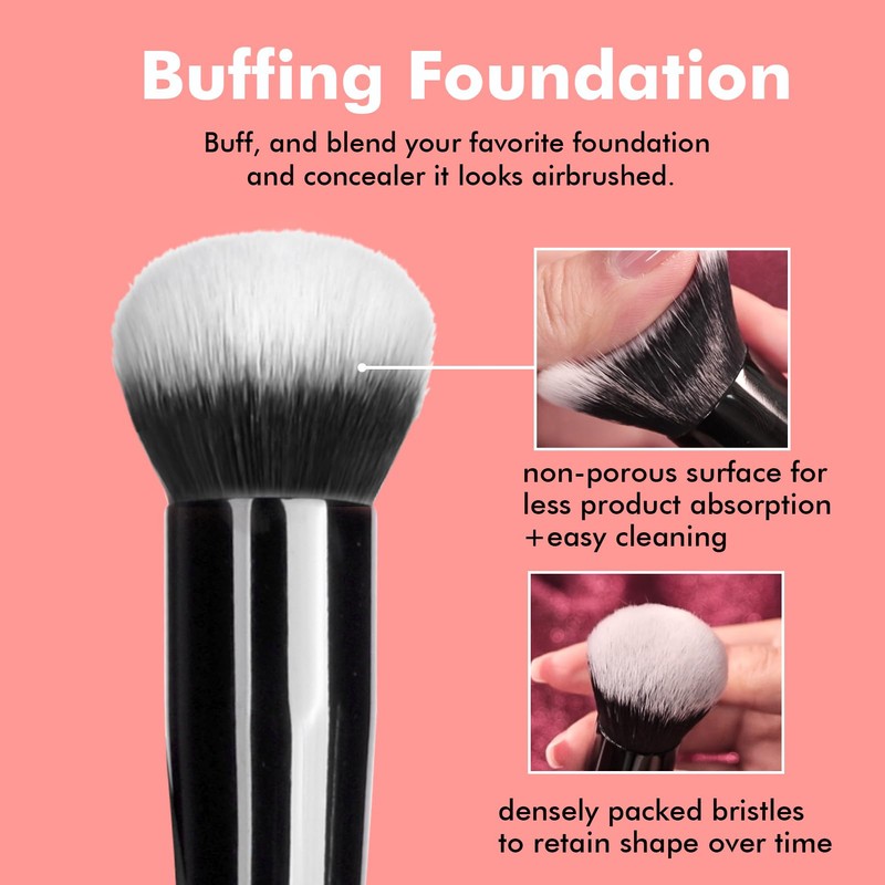 M5 Blush Foundation Brush Set, 2 Pieces, Black
