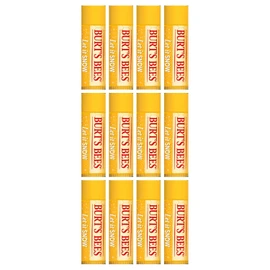 Burt's Bees Wintertime "Let Us Snow" Cera de abeja original con vitamina E y bálsamo labial de menta, 0.15 onzas, 12 unidades