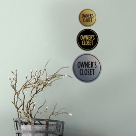 Signs ByLITA Circle Owner's Closet Sign (Brushed Silver) - Small