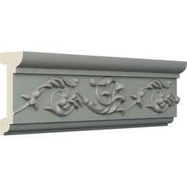 Endurathane Versailles Floral Chair Rail, 3 1/8"H x 1 3/8"P x 94 1/2"L, Factory Primed