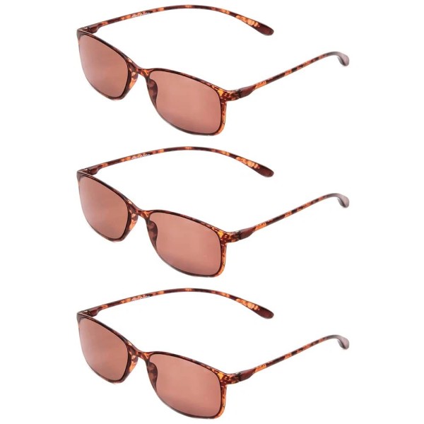 Calabria 720T Flexie Square Reading Sunglasses +6.00 Tortoise (3pack) Men/Women