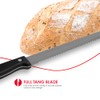 Home Basics 8", Black Stainless Steel Bread Knife with Contoured