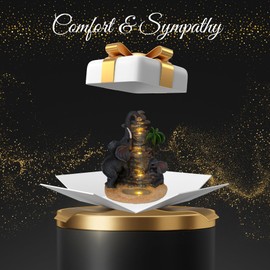 Dcmkimilv Outdoor Elephant Figurine Lights Animal Solar Garden Statue Decor, Decorative Gifts for Mom, Outdoor Decor for Patio, Oasis with Trees 8.27x10.2''