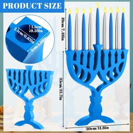Bokon Hanukkah Menorah 9 Branch LED Electric Hanukkah Menorah Decorations Wooden Chanukah Candle Lights Holder Battery Powered Electric Chanukah Candles for Hanukkah