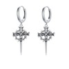 MEIDERBO Cross Hoop Earrings 925 Sterling Silver Crown of Thorn