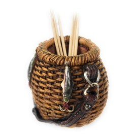 Rainbow Trading RA 3288 Fish Creel Basket Decorative Toothpick Holder
