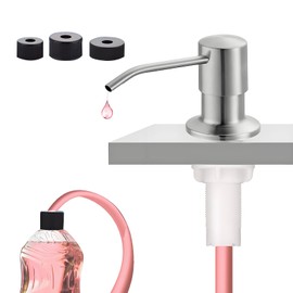 YOGONEV Dispensador De Jabón para Fregadero, Jabonera Cocina con Tubo De Extensión 46in, dispensador de jabón con Bomba de Acero Inoxidable，Apto para Todo Tipo De Jabones (Plata)