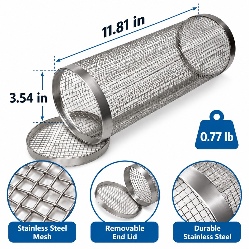 Stainless Steel Rolling Grill Basket for BBQ Cooking – Large